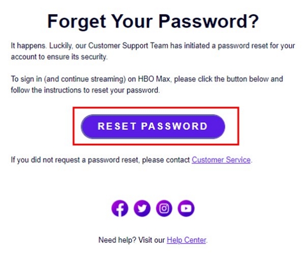 Reset your Max password | hbo max password reset