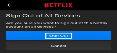 sign out from all devices | password reset netflix