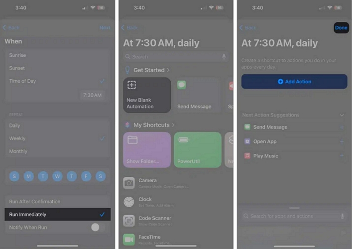 tap Add Action | Set Sleep Timer on Apple Music
