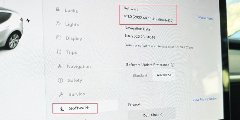 tap Software Update Preferences | Apple Music on Tesla
