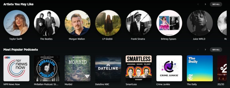 Library | Amazon Music vs Spotify
