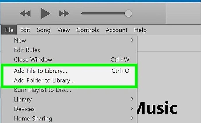 choose Add Folder to Library | Copy Spotify Playlists