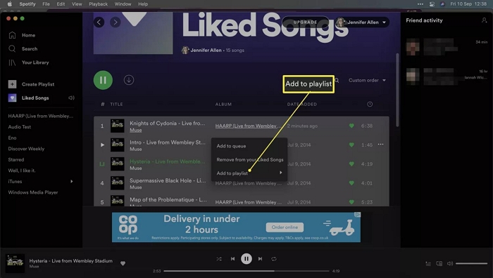 select Add to Playlist | Copy Spotify Playlists