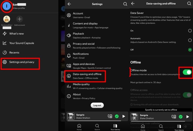 offline mode on | Spotify Liked Songs Not Showing