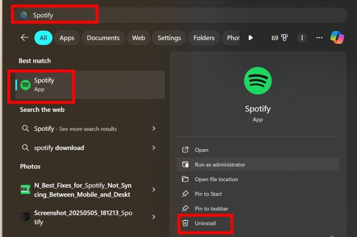 confirm uninstall | Spotify Liked Songs Not Showing