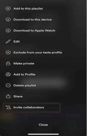 select Share | Make a Spotify Playlist Private