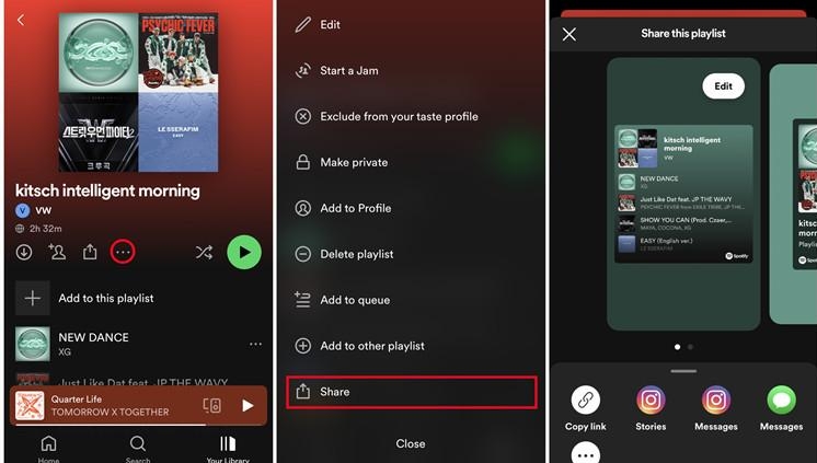 select Share | Convert Spotify Link to MP3
