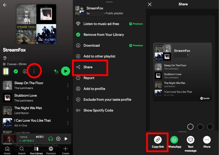 choose Copy Link | Spotify to FLAC