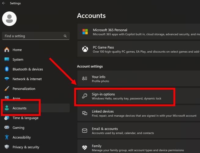 click Sign in options | Stop Spotify from Opening on Startup