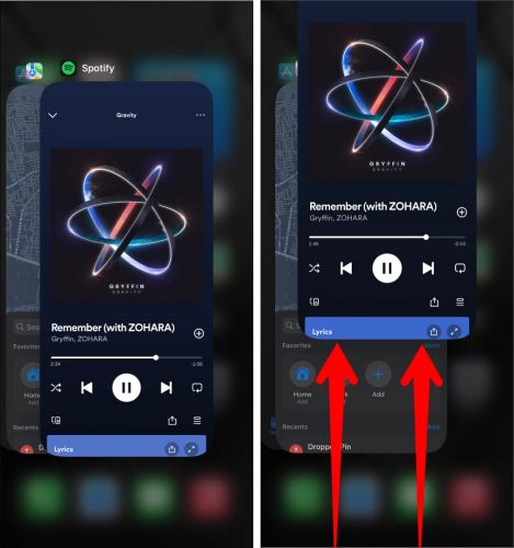 swipe to another app | Stop Spotify from Opening on Startup