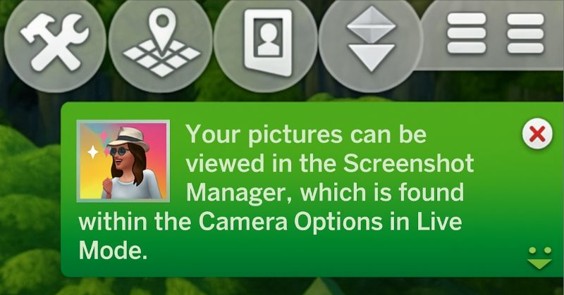 small notification | Take Sims 4 Screenshots