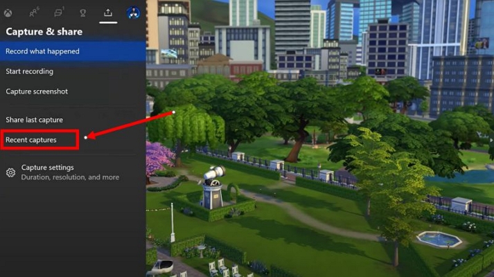 select Recent Captures | Take Sims 4 Screenshots