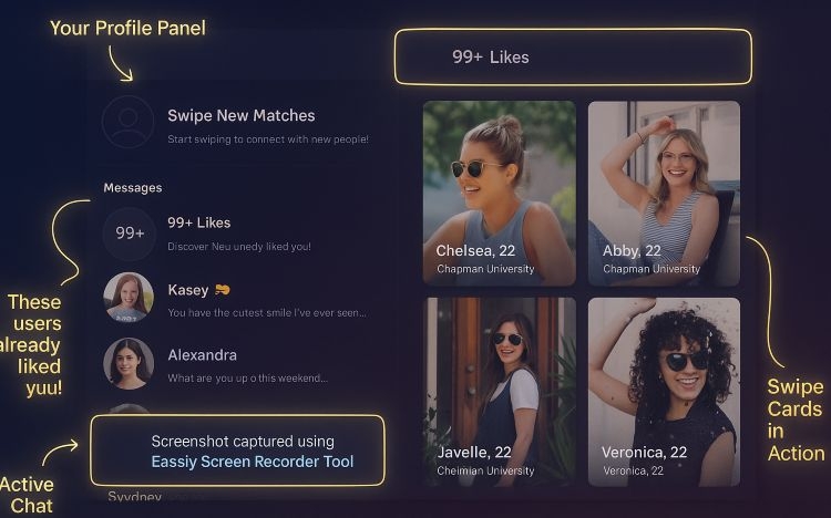 Eassiy Screen Capture | Does Tinder Notify Screenshots