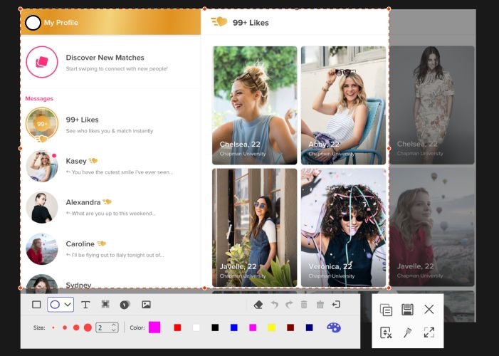 release the selection | Does Tinder Notify Screenshots