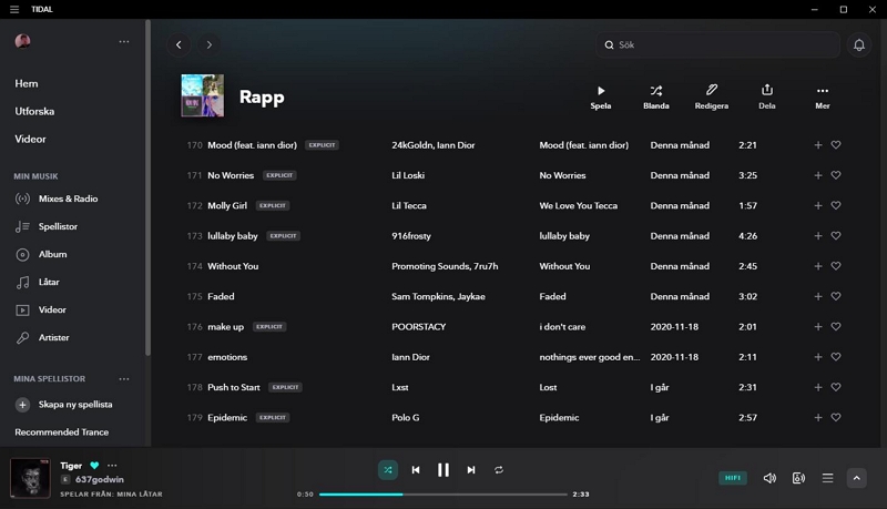 Tidal screen | Tidal vs Spotify