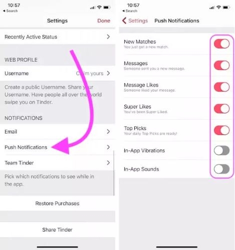Tinder notifications | Does Tinder Notify Screenshots