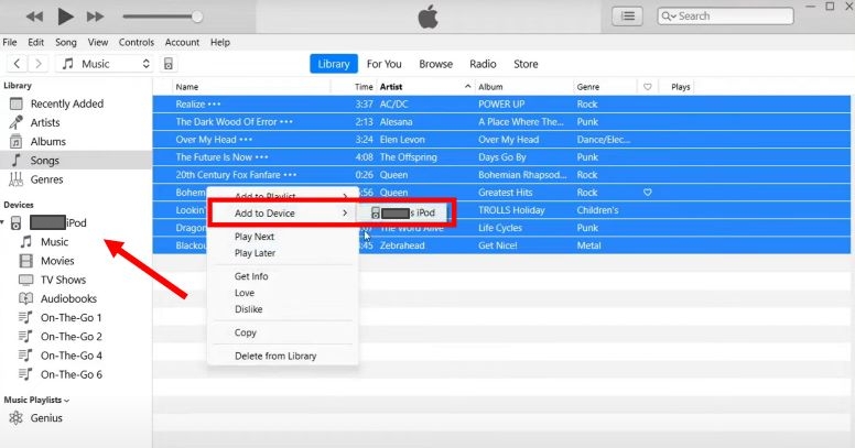 choose Add to Device | Transfer Music from Spotify to MP3 Players