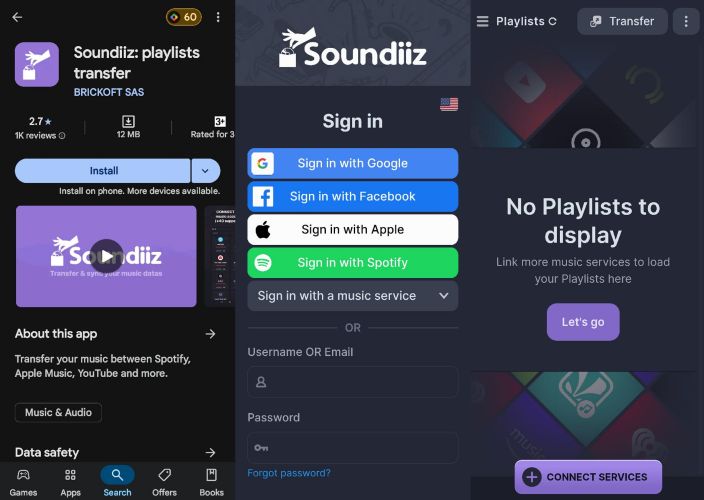 sign in Soundiiz | Transfer Spotify Playlists to YouTube Music