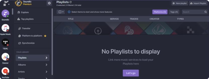 log in to Soundiiz | Transfer Spotify Playlists to Tidal