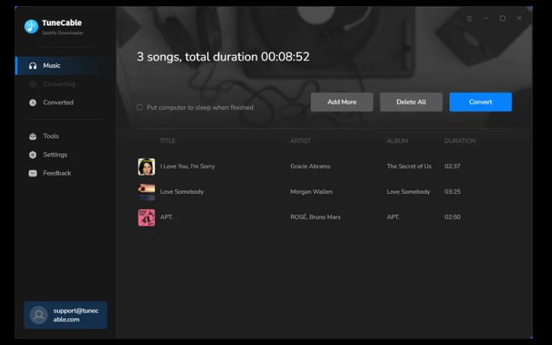 Converted tab | TuneCable Spotify Music Downloader