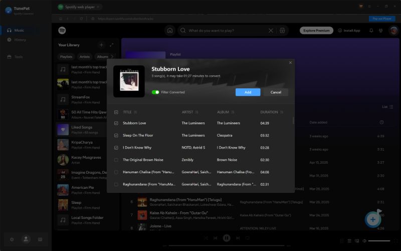 click Add | TunePat Spotify Music Converter