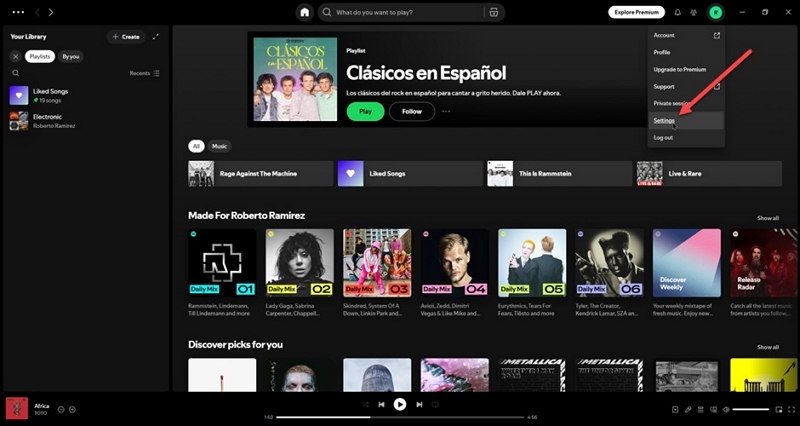 select Settings | Make Spotify Louder 