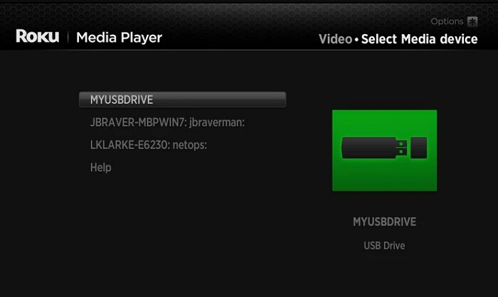 select USB | Play Apple Music on Roku