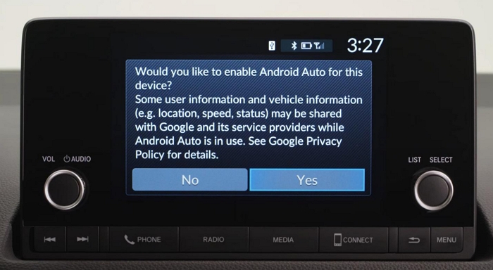 tap Yes | Amazon Music on Android Auto
