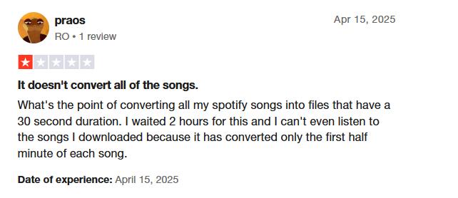 Trustpilot review | ViWizard Spotify Music Converter