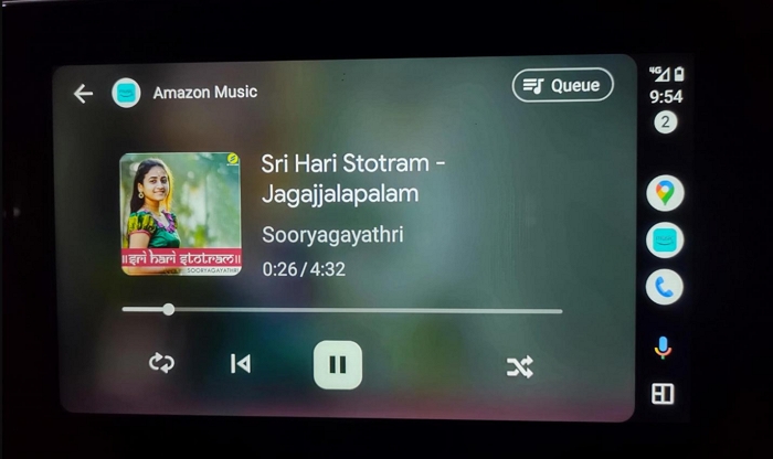 playback bar | Amazon Music on Android Auto