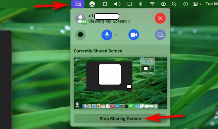 select Stop Sharing Window | Watch Netflix on FaceTime