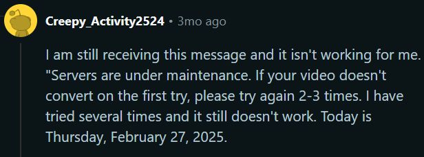 Reddit negative review | EzMP3.cc