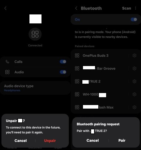 select Forget Device | YouTube Music Keeps Stopping