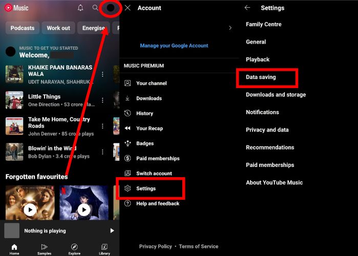 choose Data saving | YouTube Music Sound Quality