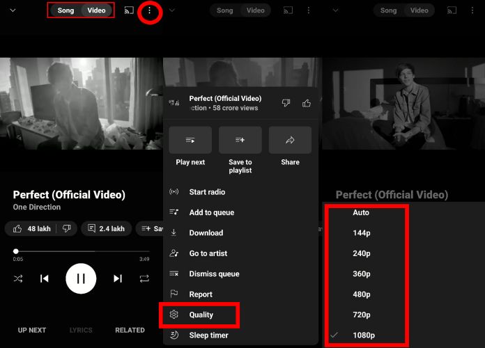 select Quality | YouTube Music Sound Quality